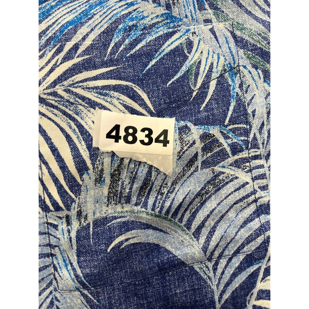 Tommy Bahama Mens Silk Camp Shirt Garden Of Hope And Courage Blue Palm Print L - Picture 8 of 8
